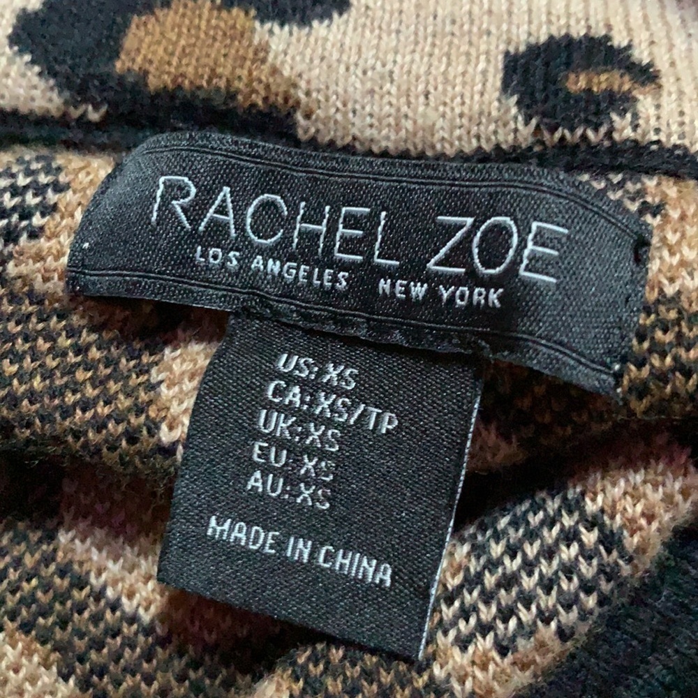 Rachel Zoe leopard print full zip cardigan sweater Size XS - Picture 10 of 11